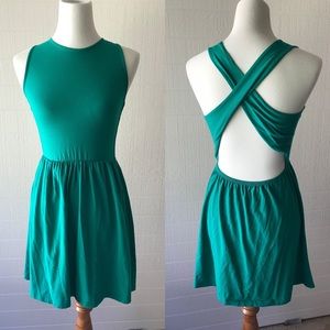 Asos Green Crossback Skater Dress